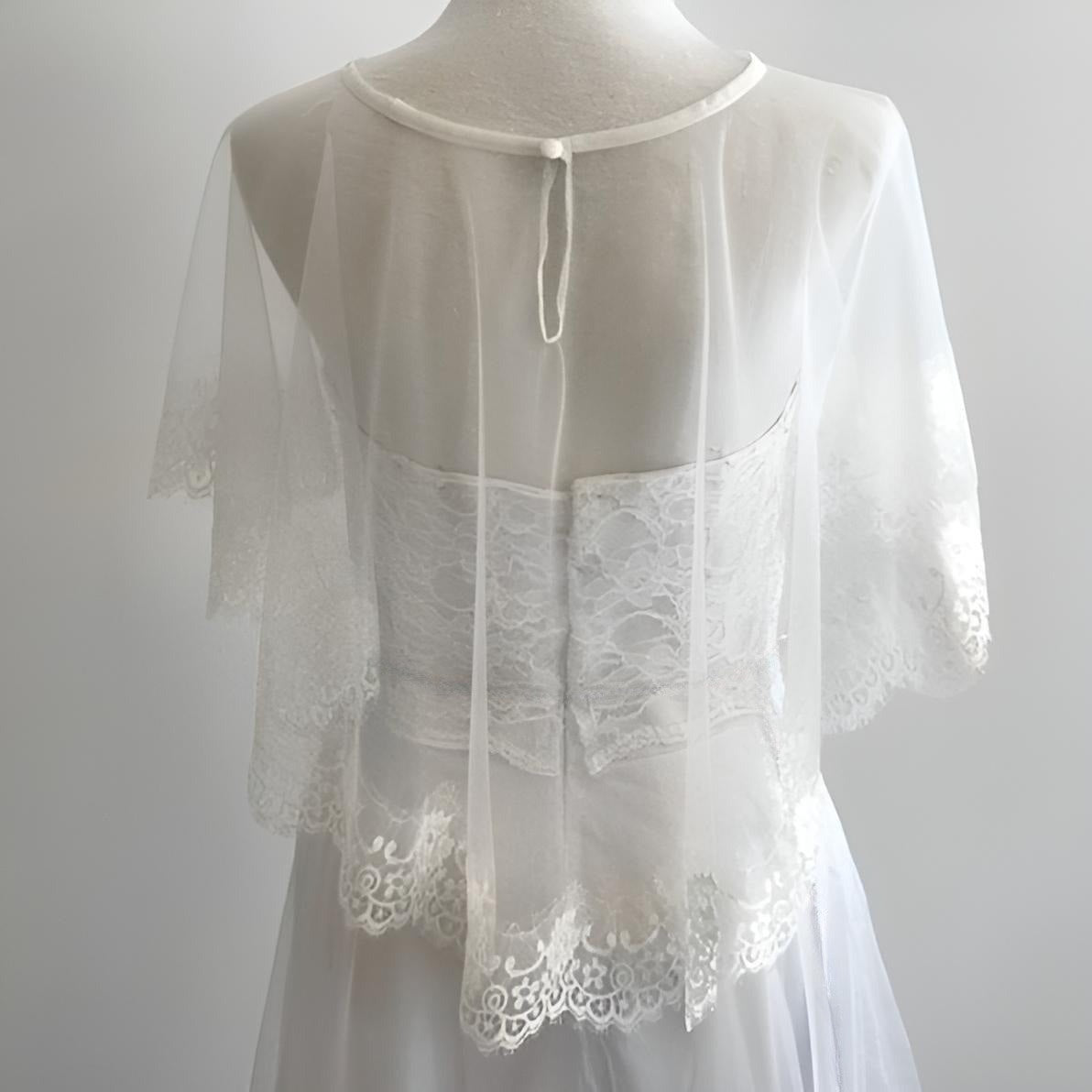 Bridal Cover Up Bolero with Lace Trim - Jacket