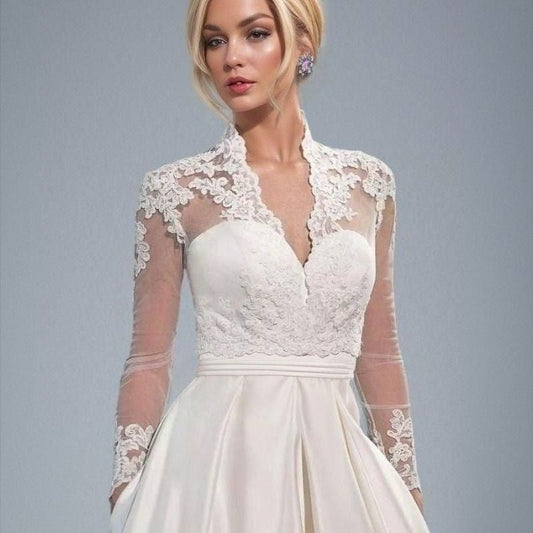 Bridal Lace Jacket with Long Sleeves