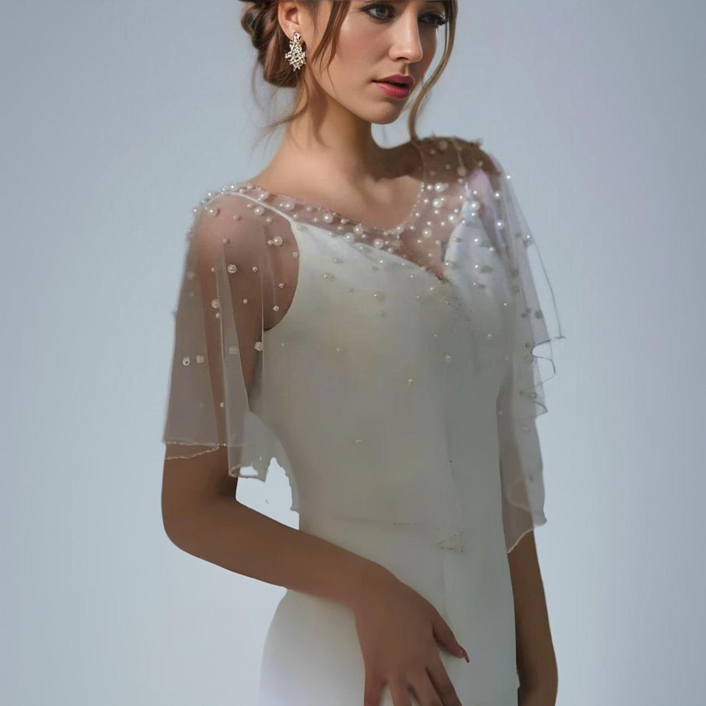 Bridal Pearl Bolero Jacket Cape