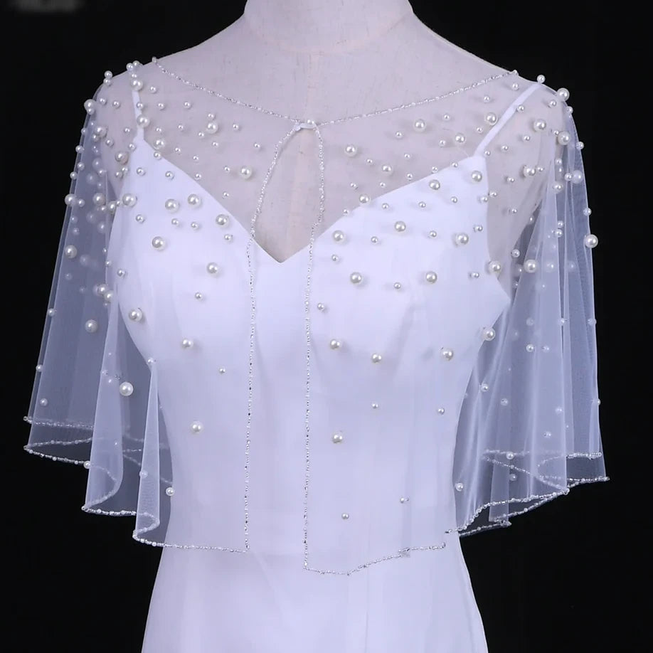 Bridal Pearl Bolero Jacket Cape