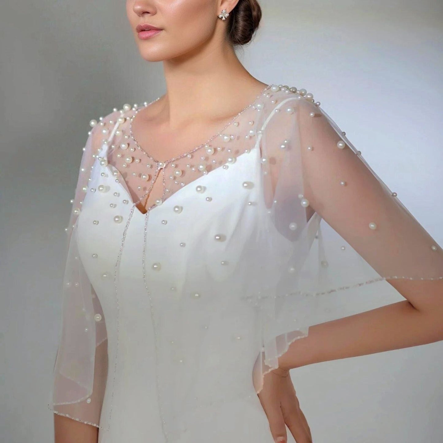 Bridal Pearl Bolero Jacket Cape