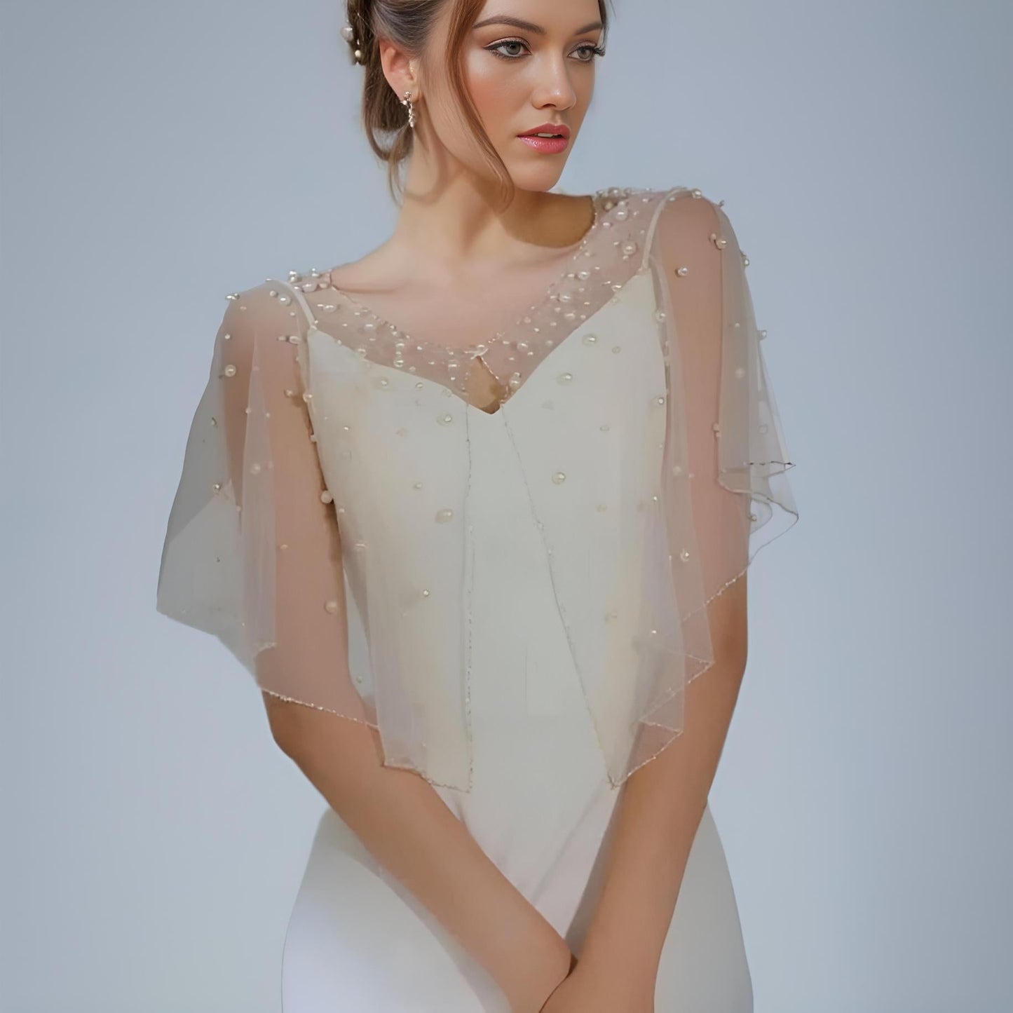 Bridal Pearl Bolero Jacket Cape