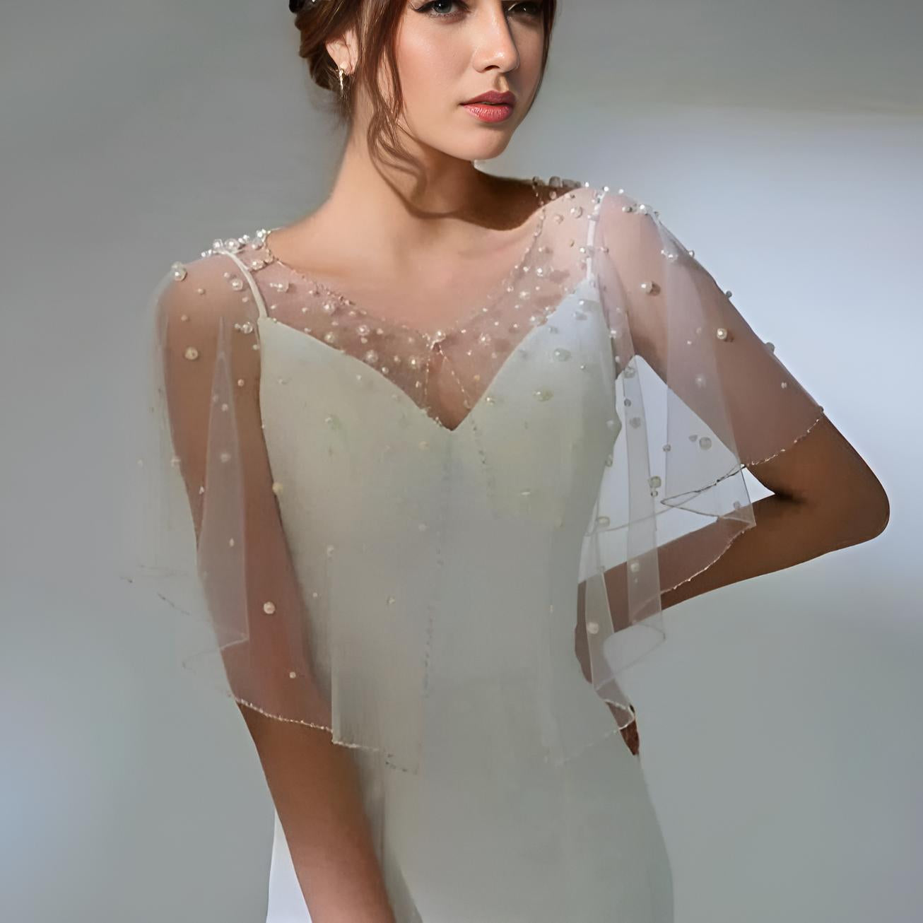Bridal Pearl Bolero Jacket Cape