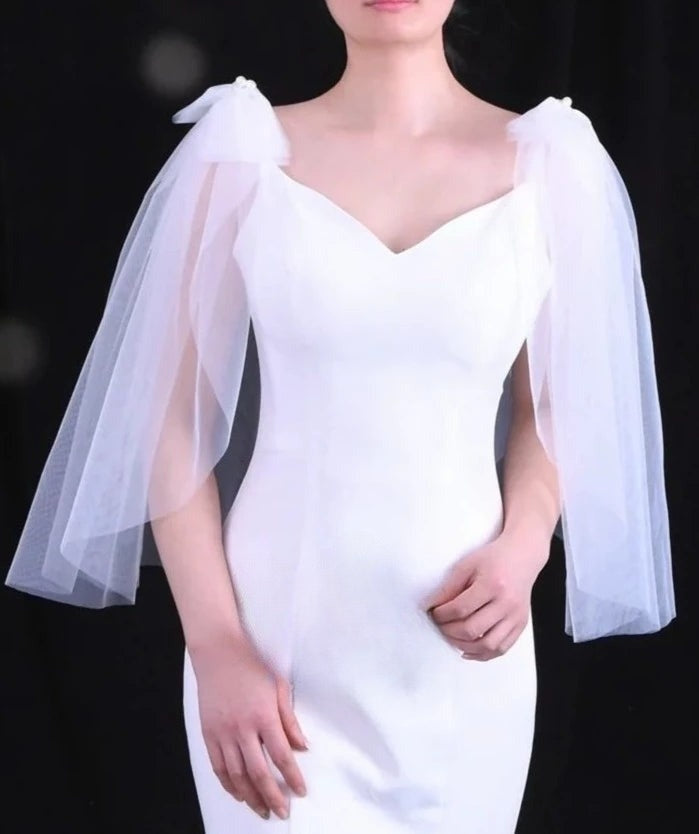 Voile d'ailes de mariée avec nœuds