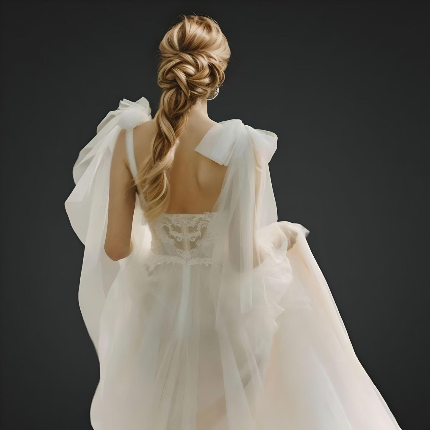 Voile d'ailes de mariée avec nœuds