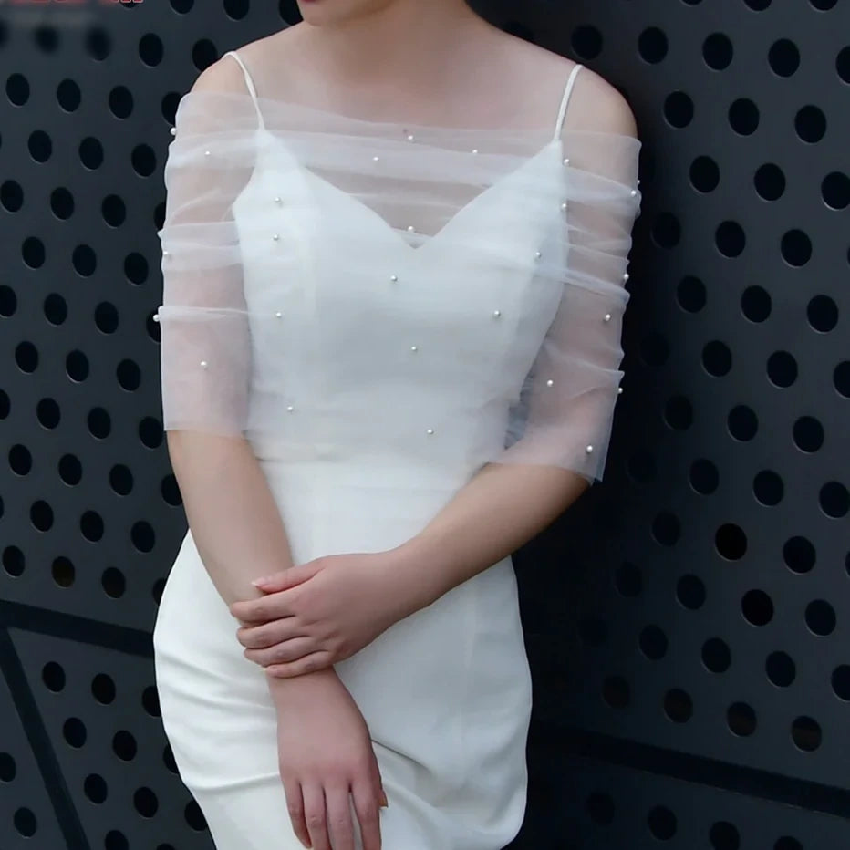 Bridal Wrap with Detachable Sleeves - Bridal Jacket