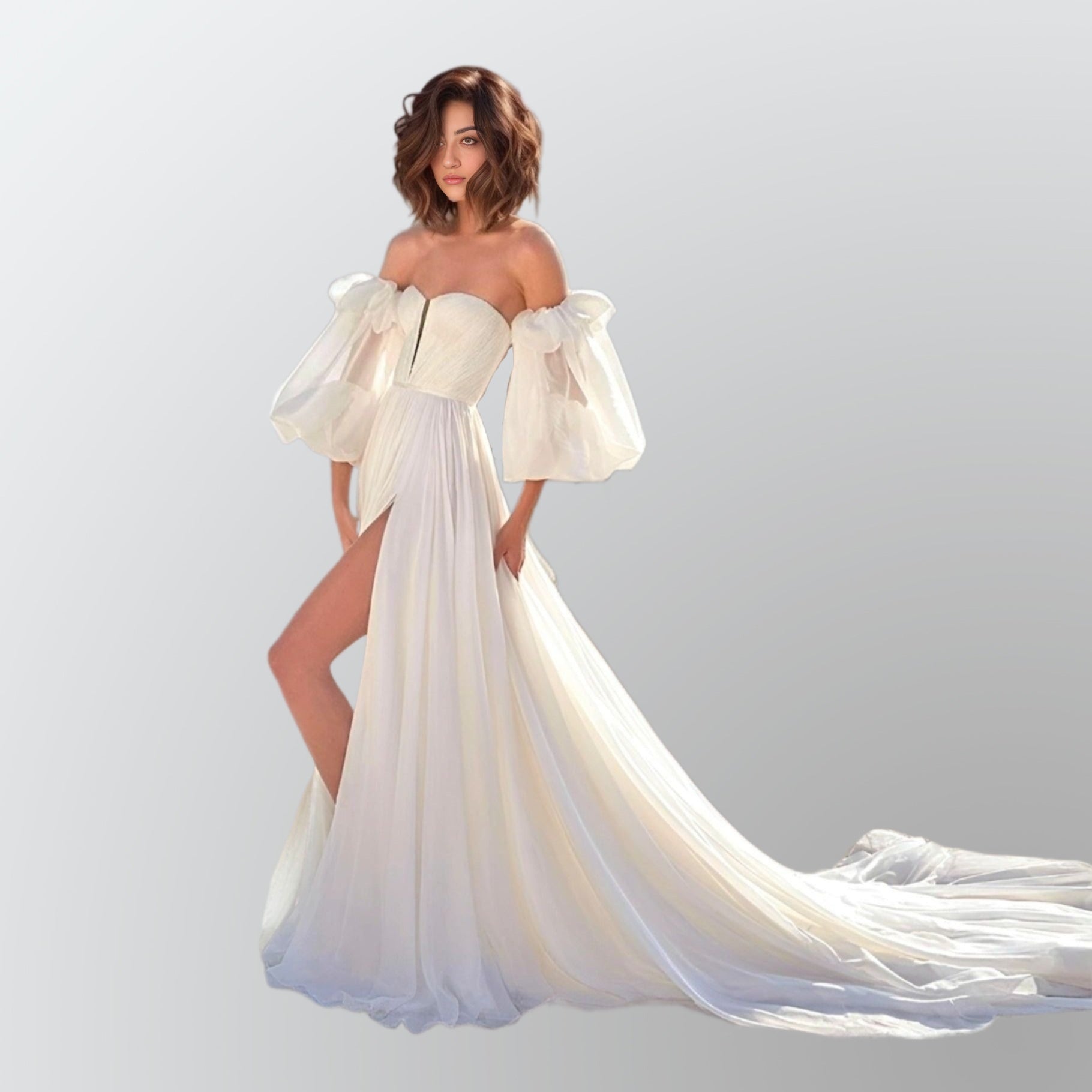 CHERI Wedding Dress | Elegant Boho Pleated Gown Lula Bridal CHERI Wedding Dress | Elegant Boho Pleated Gown Lula Bridal