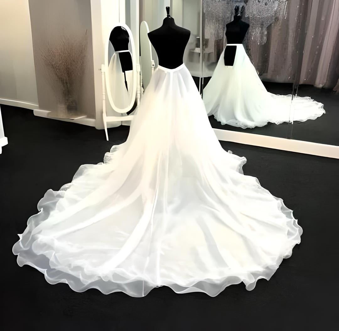 Detachable Bridal Skirt with Sweep Train - Overskirt