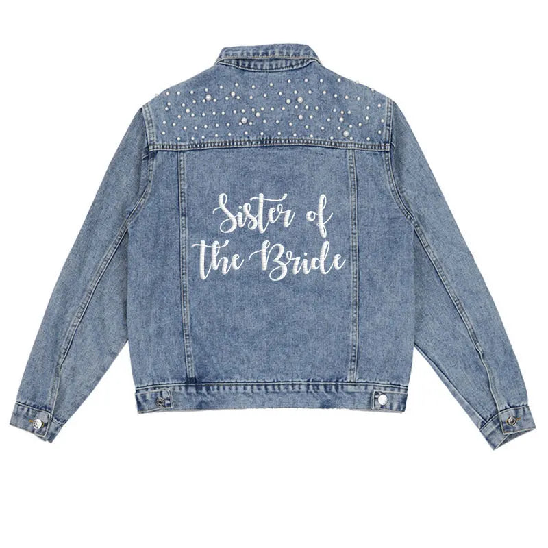 Embroided Denim Jacket for full Bridal Party - Wedding