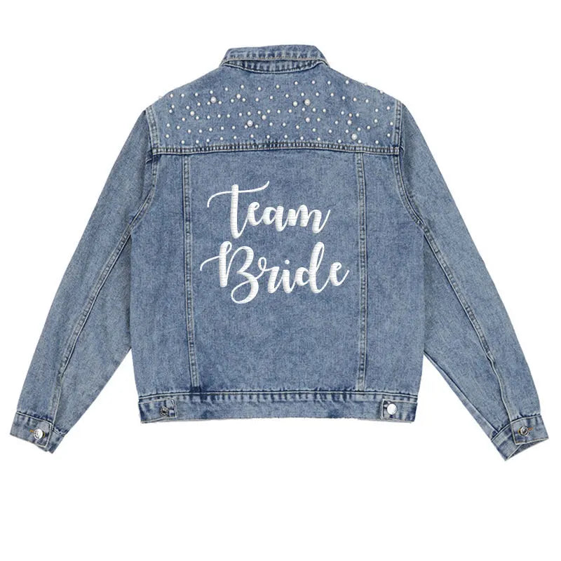 Embroided Denim Jacket for full Bridal Party - Wedding