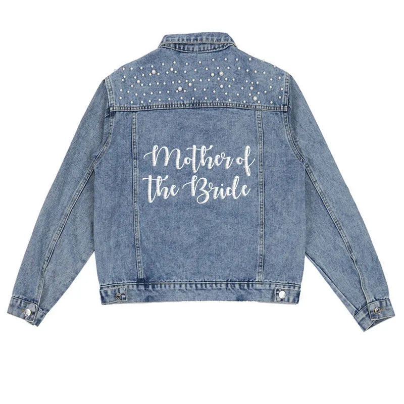 Embroided Denim Jacket for full Bridal Party - Wedding