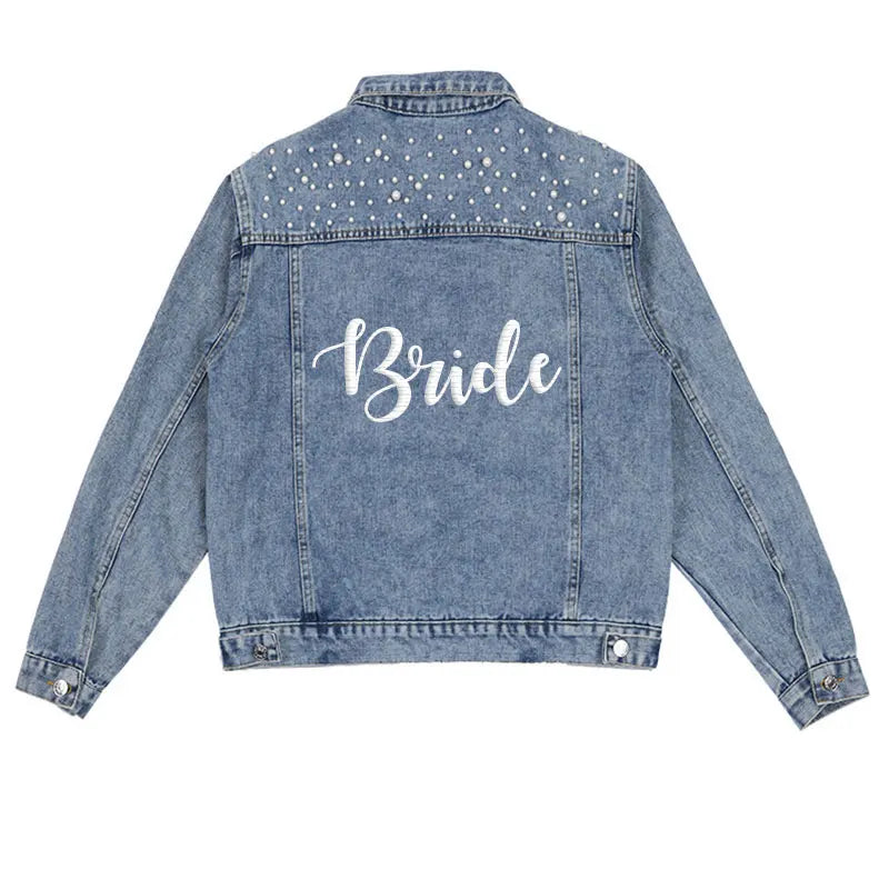 Embroided Denim Jacket for full Bridal Party - Wedding