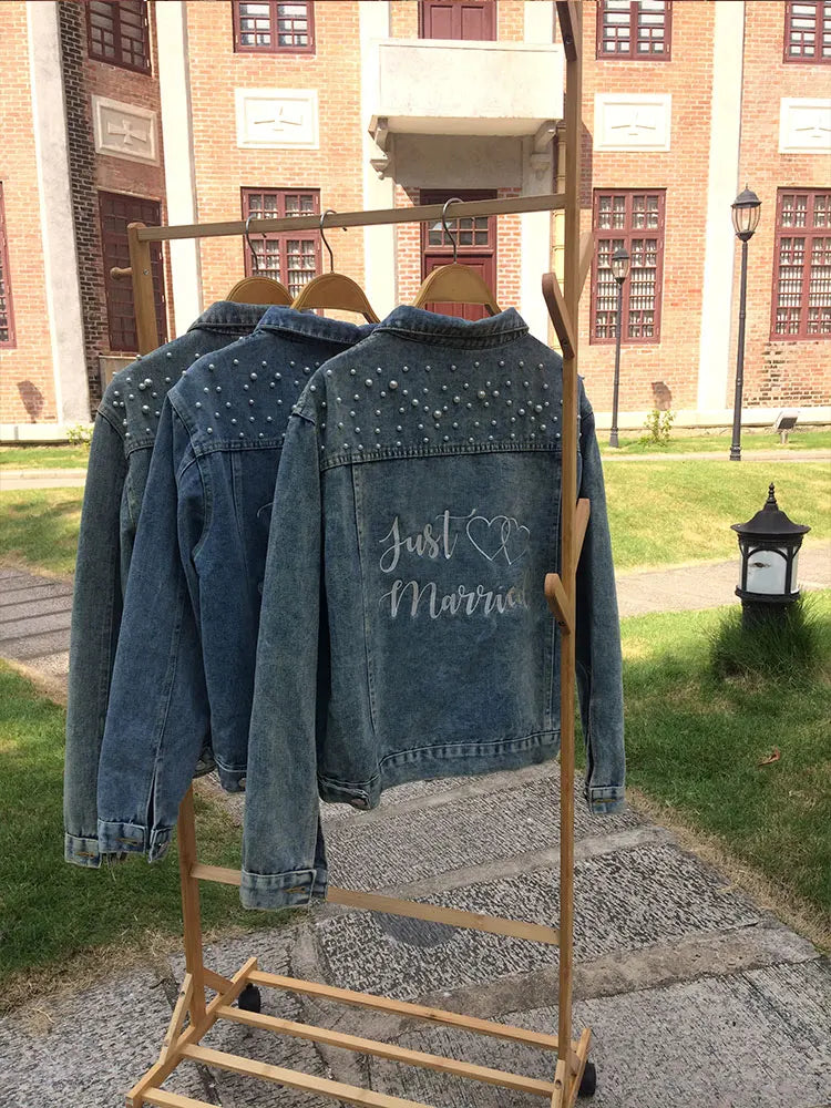 Embroided Denim Jacket for full Bridal Party - Wedding