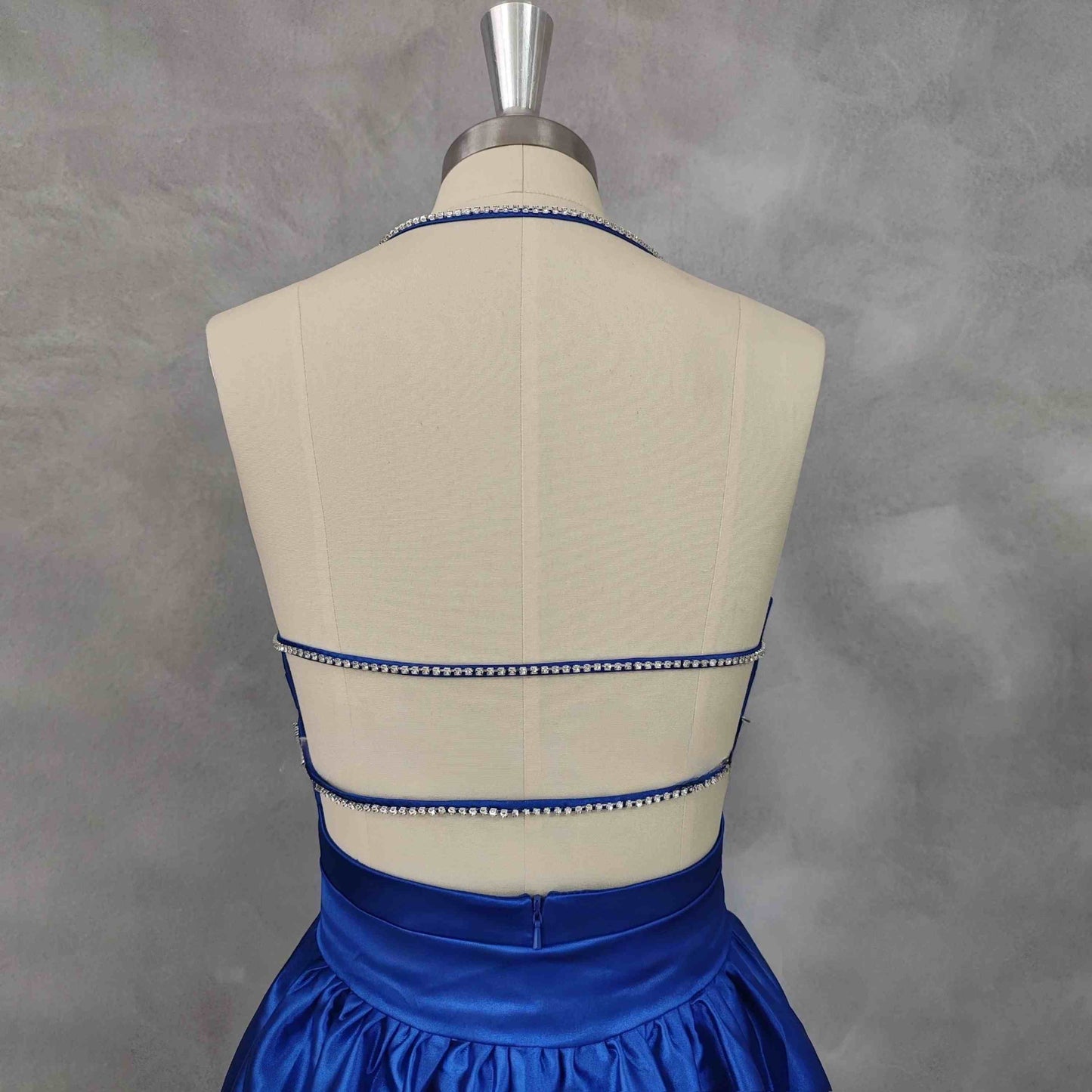 Back view of EVERLEIGH Formal Dress with open back