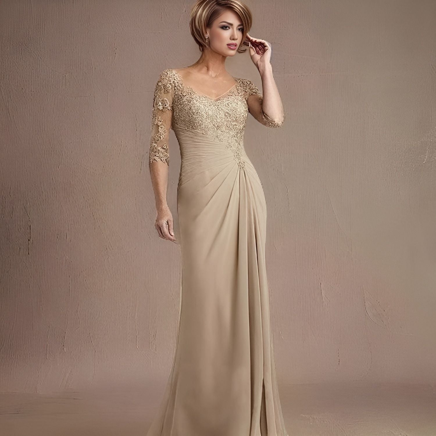FAWN Formal Couture Dress | Chiffon & Lace | Mother of the Bride Lula Bridal FAWN Formal Couture Dress | Chiffon & Lace | Mother of the Bride Lula Bridal