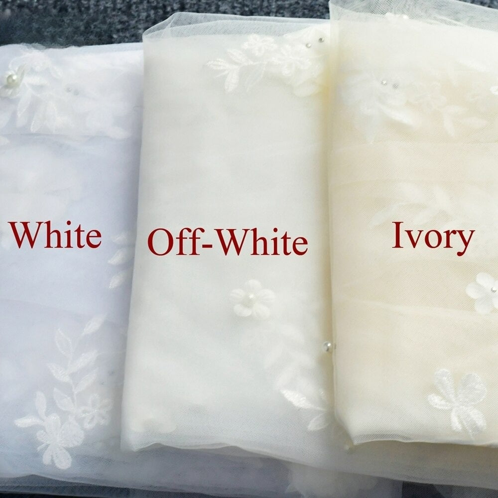 Flower Petal and Pearls Wedding Veil - Wedding Bridal Veil
