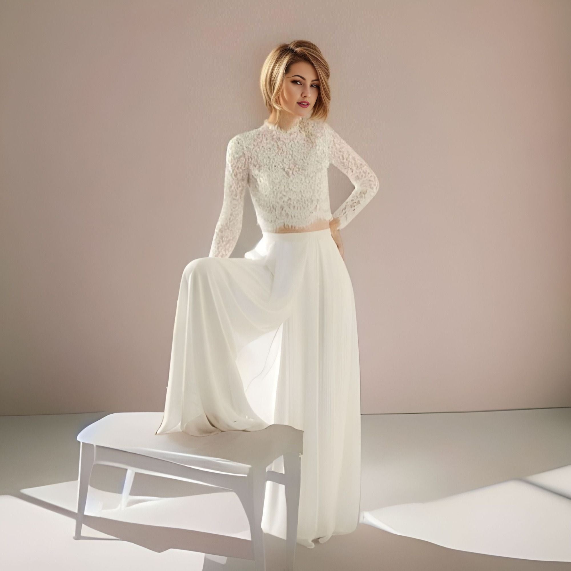 GINGER Two Piece Wedding Jumpsuit | Boho Lace Pantsuit GINGER Two Piece Wedding Jumpsuit | Boho Lace Pantsuit