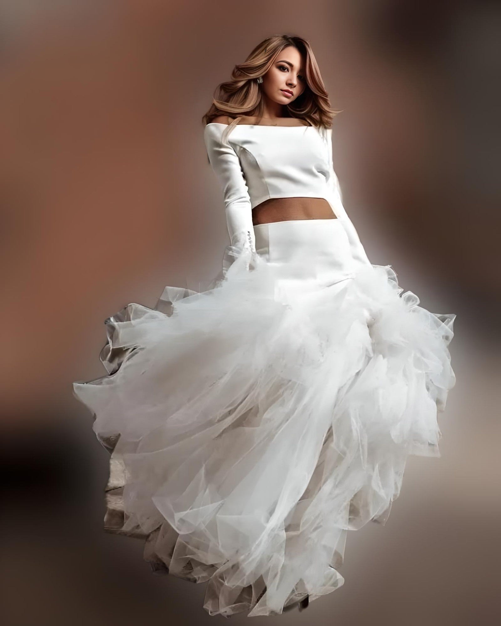 Floor Length Tulle Wedding Veil - Little White Couture