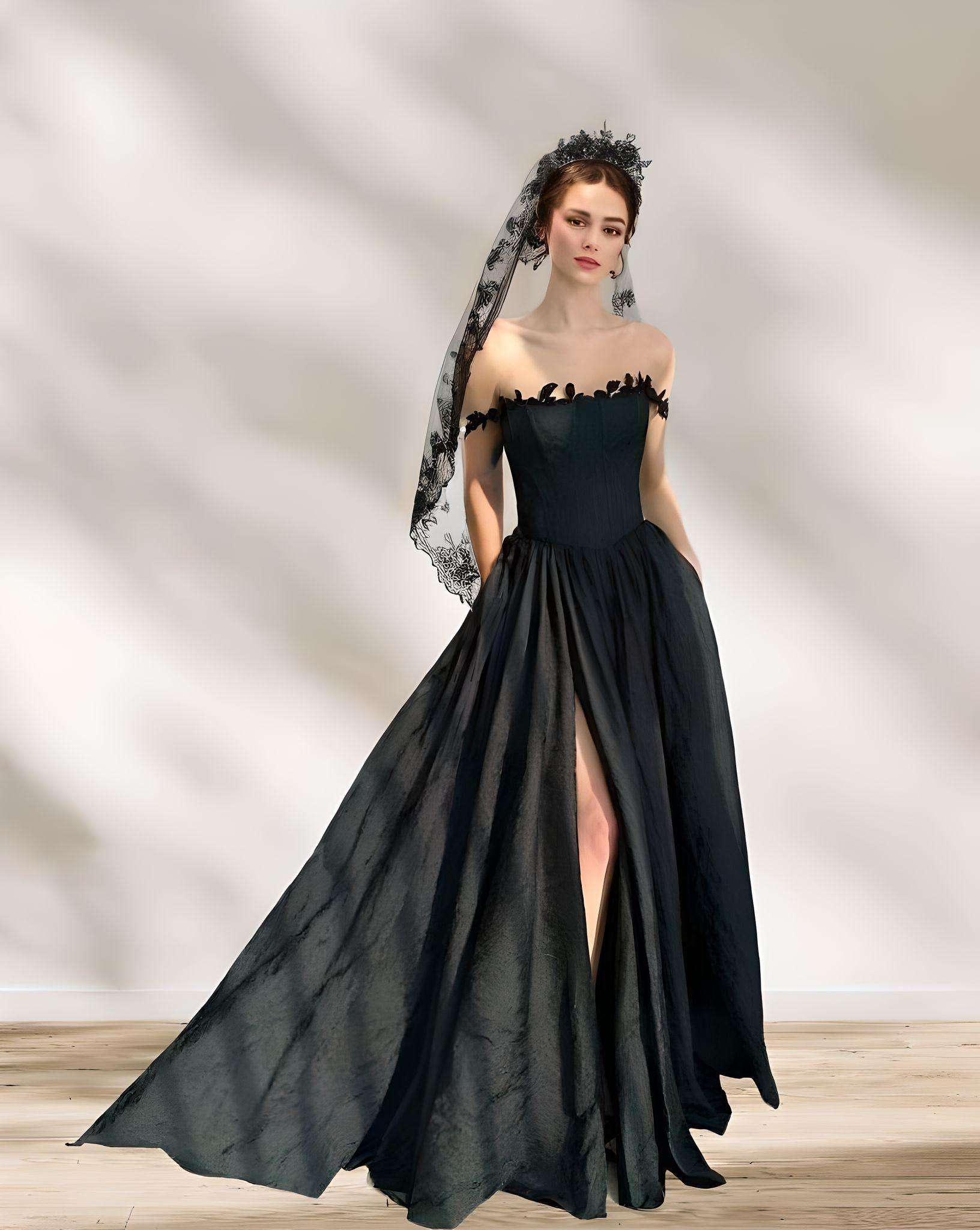 LACIE Black Wedding Dress Elegant Black Bridal Gown – Lula Bridal