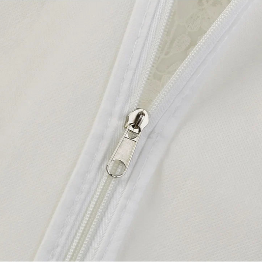Bridal dress cover bag with zipper and embroidery option