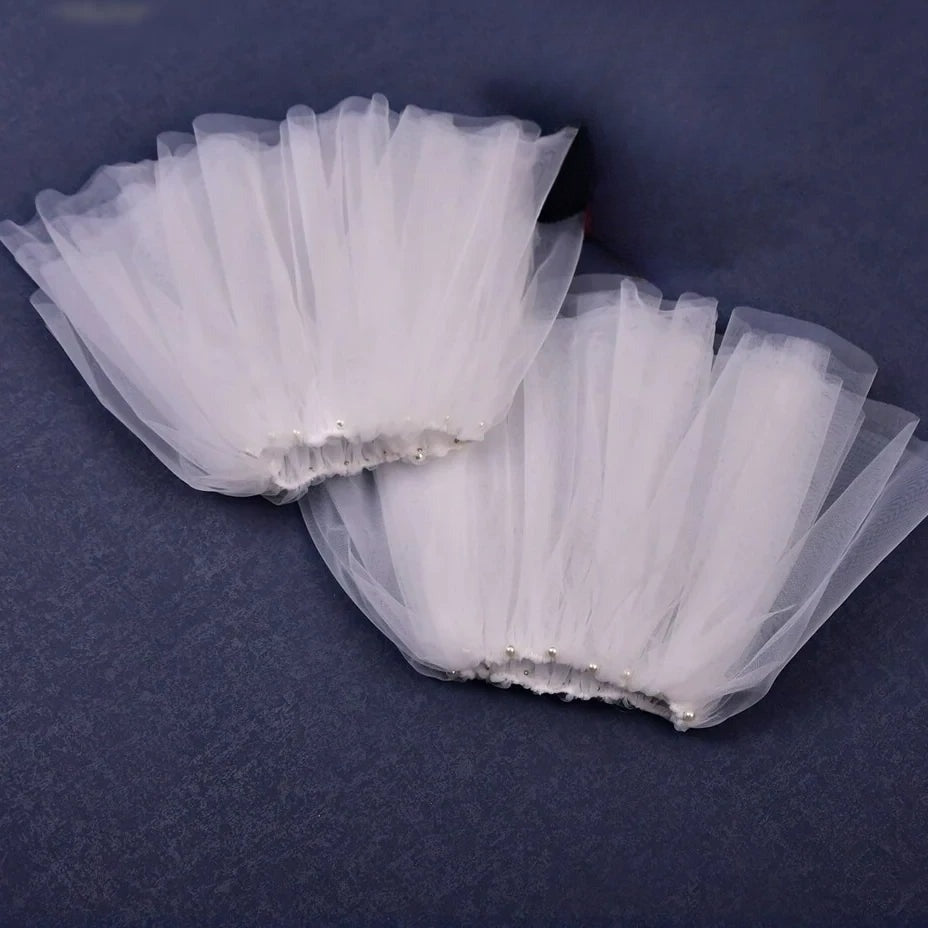 Removable ruffled bridal sleeves