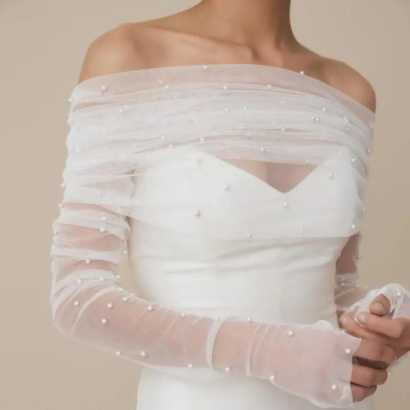 Removable Bridal Sleeves with Pearls