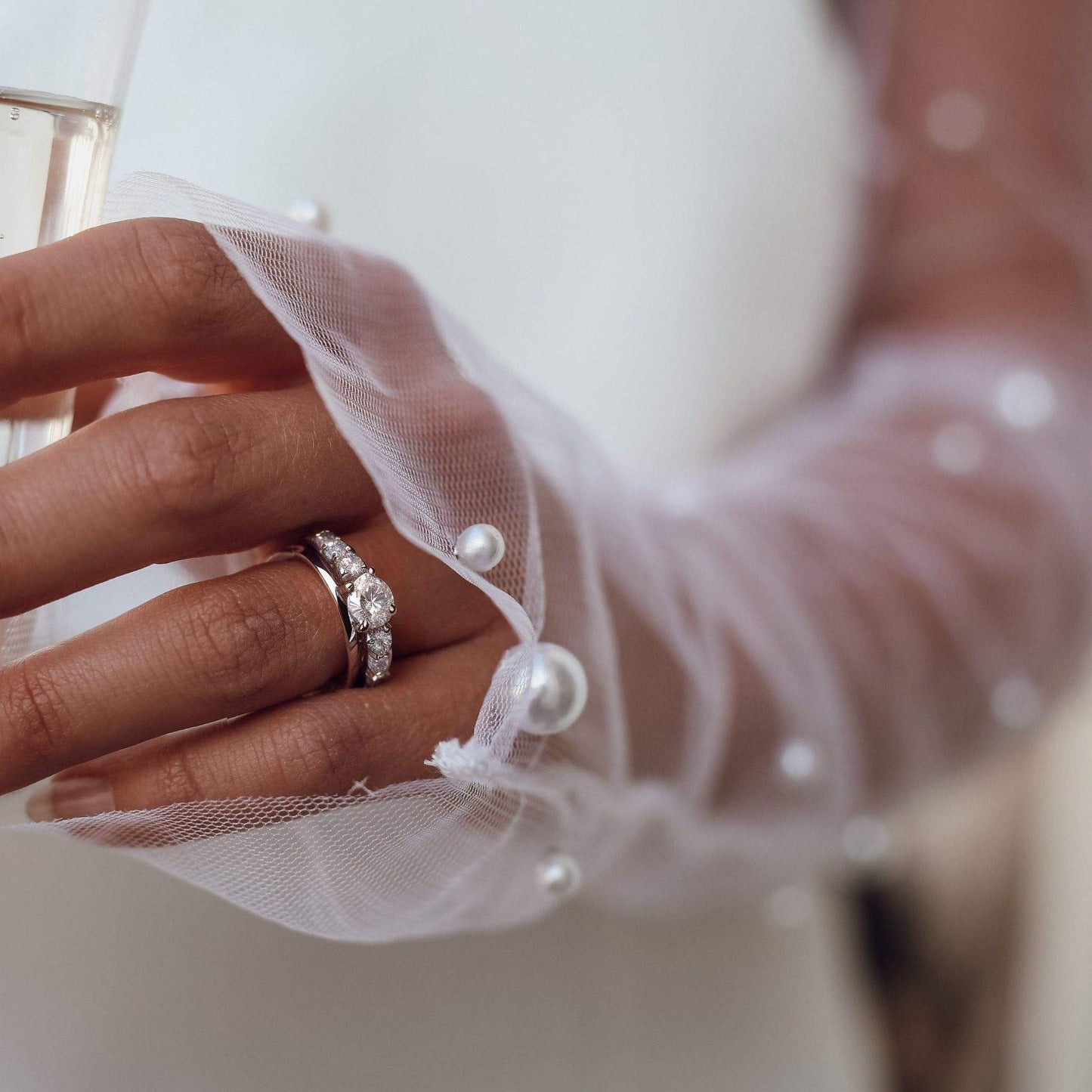 Removable Bridal Sleeves with Pearls