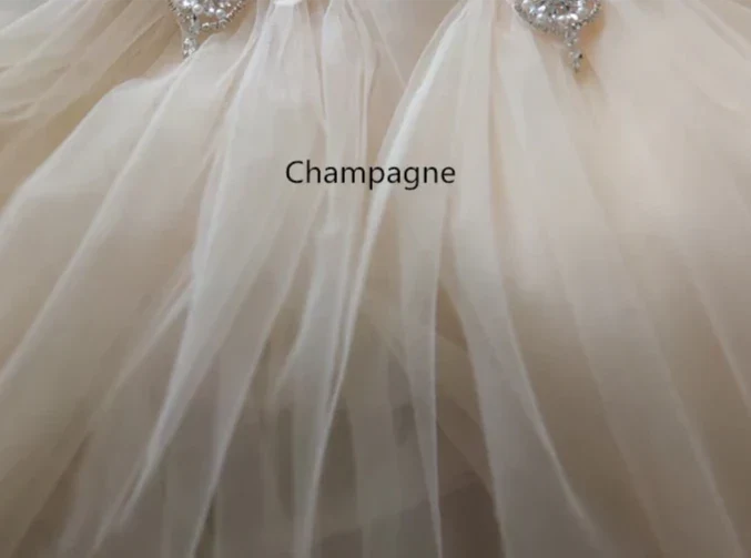Rhinestone Appliques Shoulder Cape Veil - Champagne / 250cm