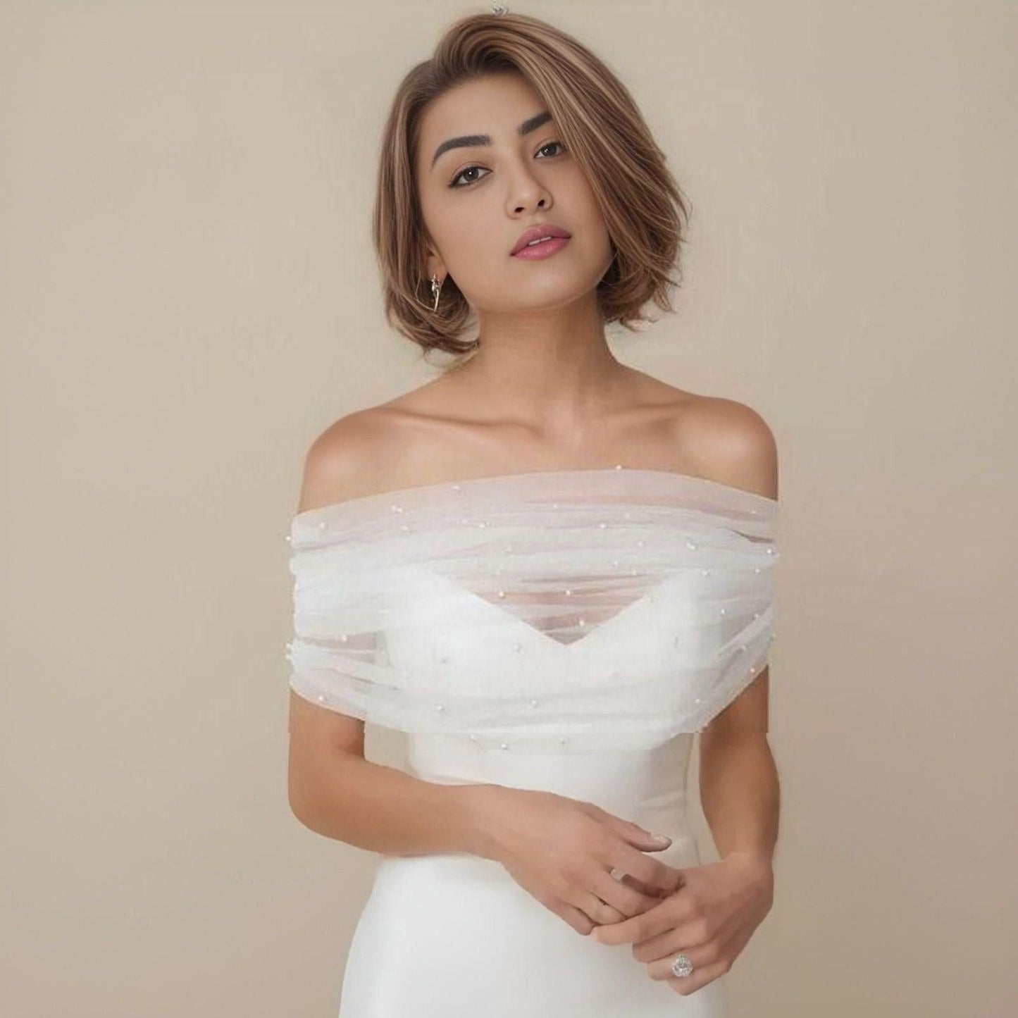 Bridal Wrap with Pearls