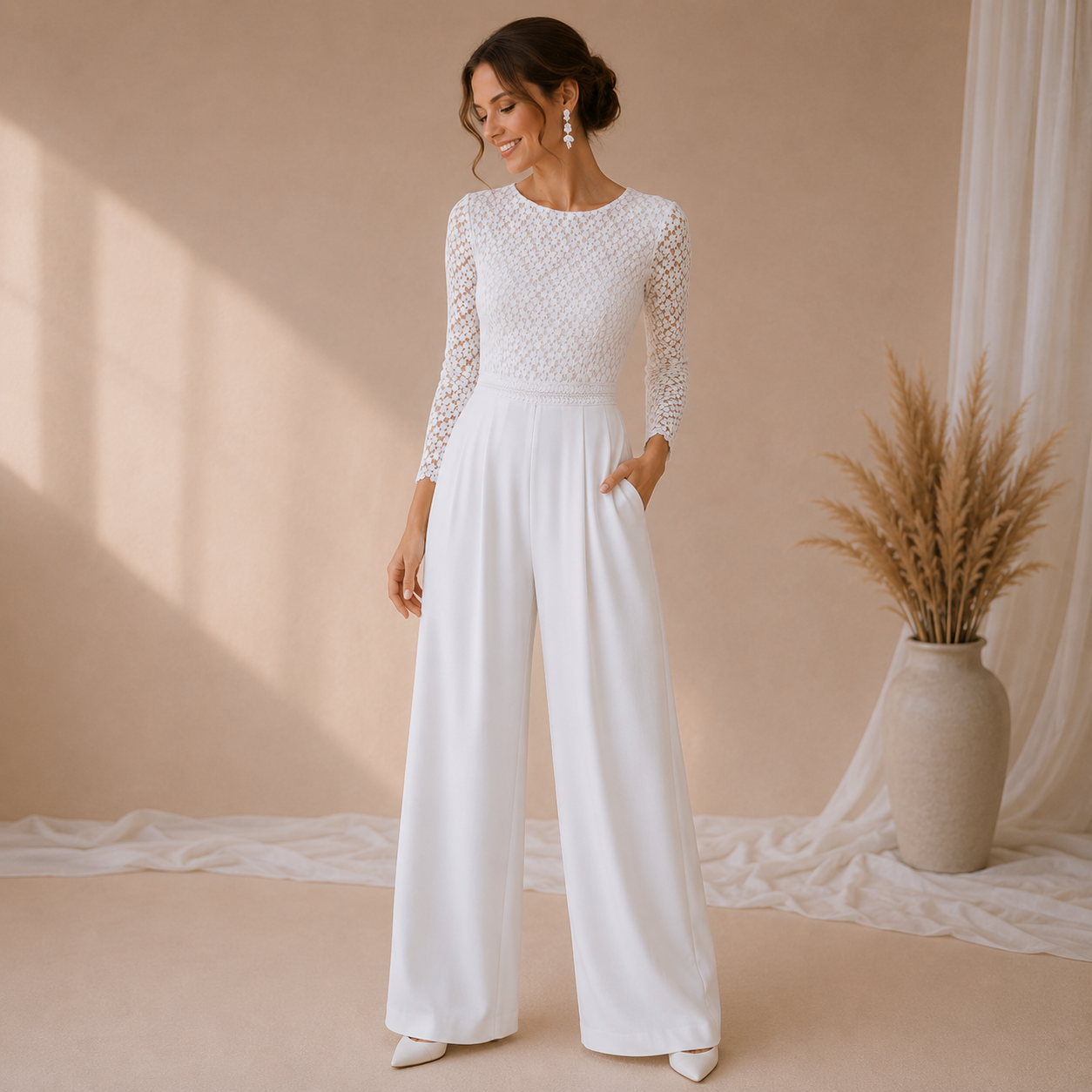 long sleeve jumpsuit wedding dress PIPA bandage bodycon party dress This dress is custom Ketyyh-chn99 Maxi Dress Plus Color:Seashell