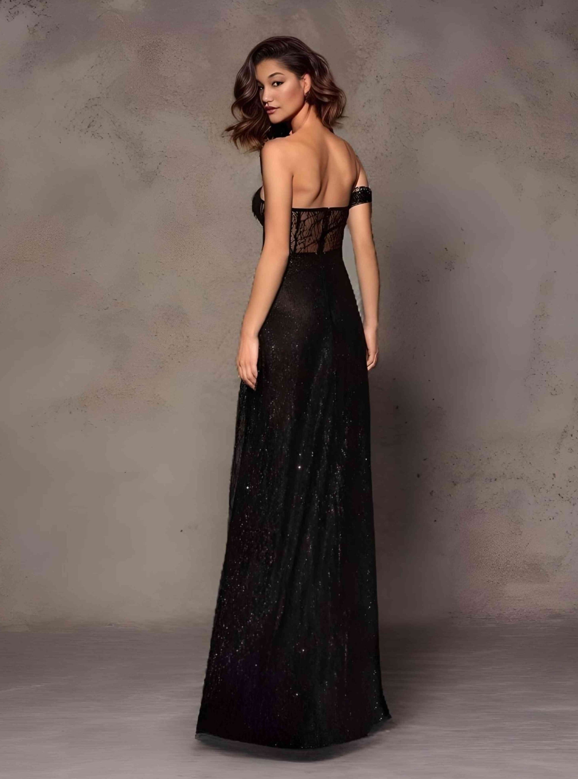 Elegant woman posing in MARISA Formal Dress