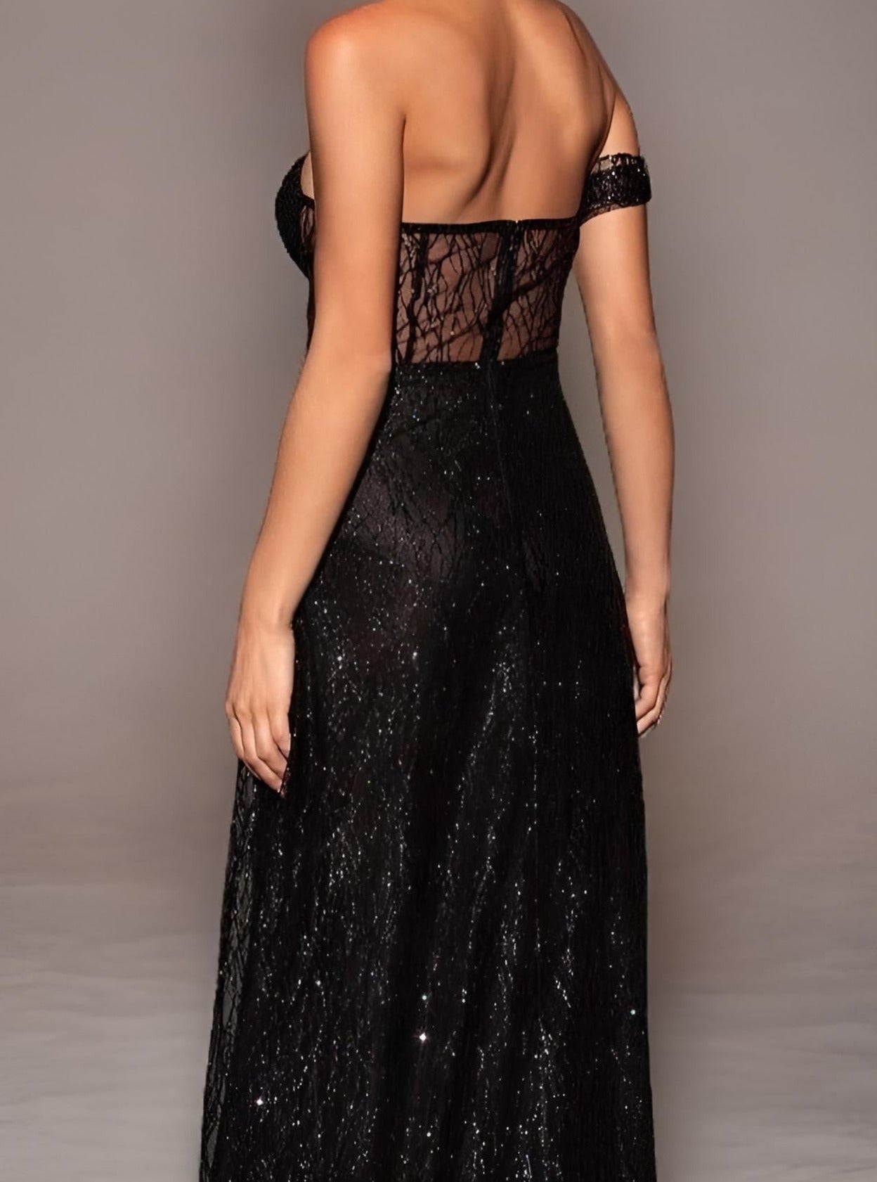 Back view showing illusion open back of MARISA Dress