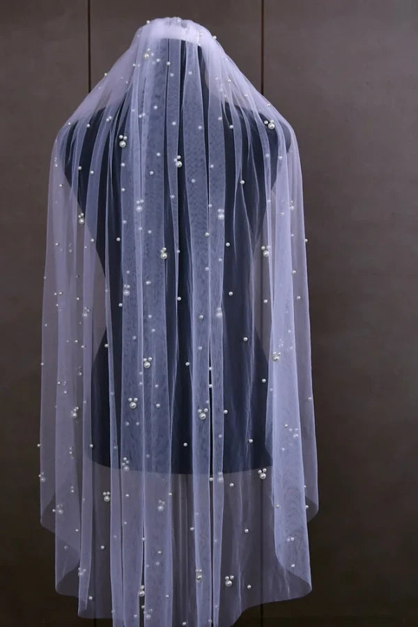 Milky Way Bridal Pearl Veil - Wedding Bridal Veil