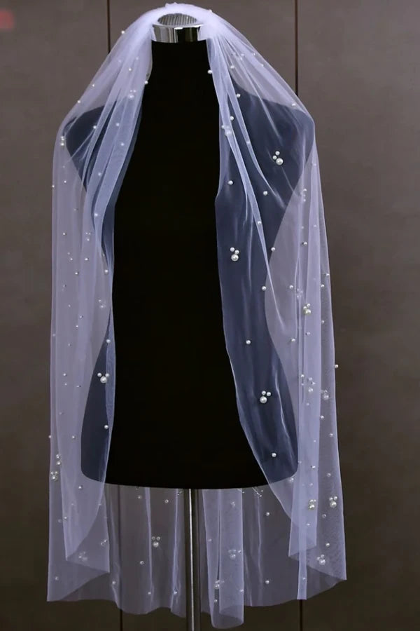 Milky Way Bridal Pearl Veil - Wedding Bridal Veil