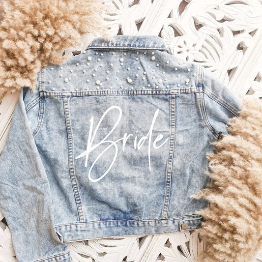 Denim Pearl Jacket for Brides and Bridal Party