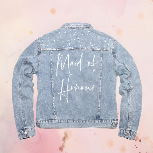 Denim Pearl Jacket for Brides and Bridal Party