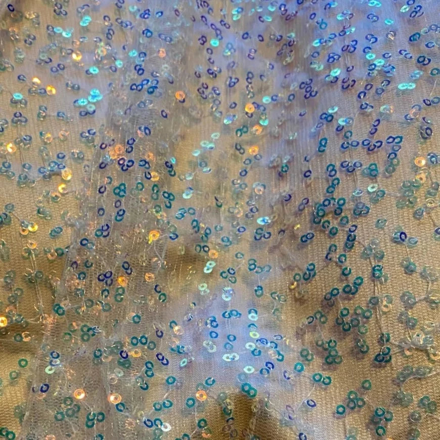 Close-up of PIPER formal dress with sweetheart boning bodice and sequin fabric