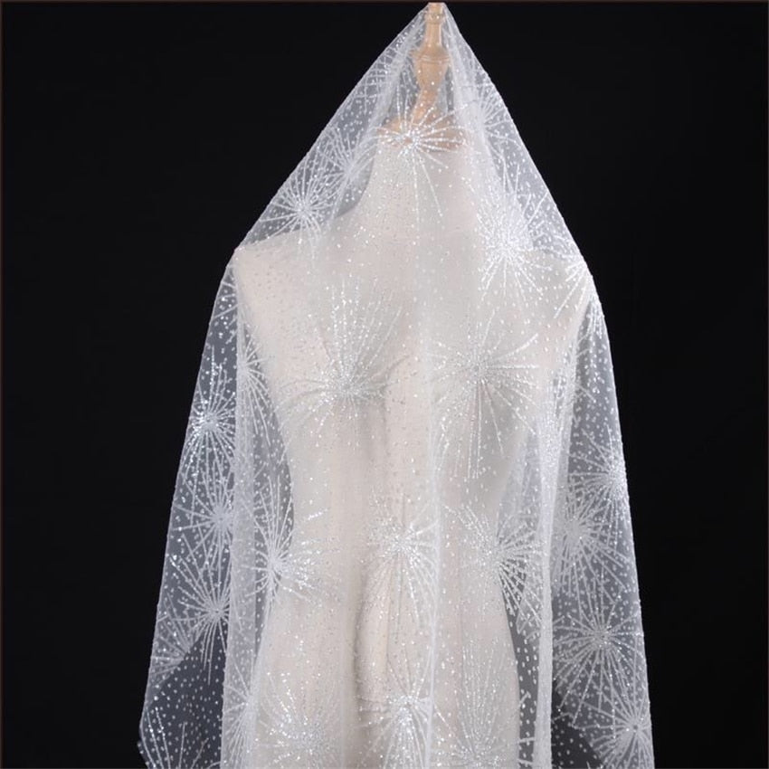 Voile de mariée cathédrale avec motif scintillant