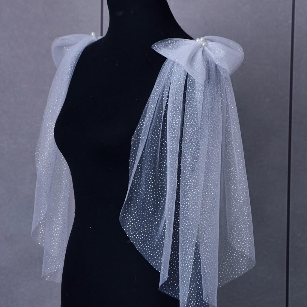 Sparking Bridal Wings Veil with Bow - Wedding Bridal Veil