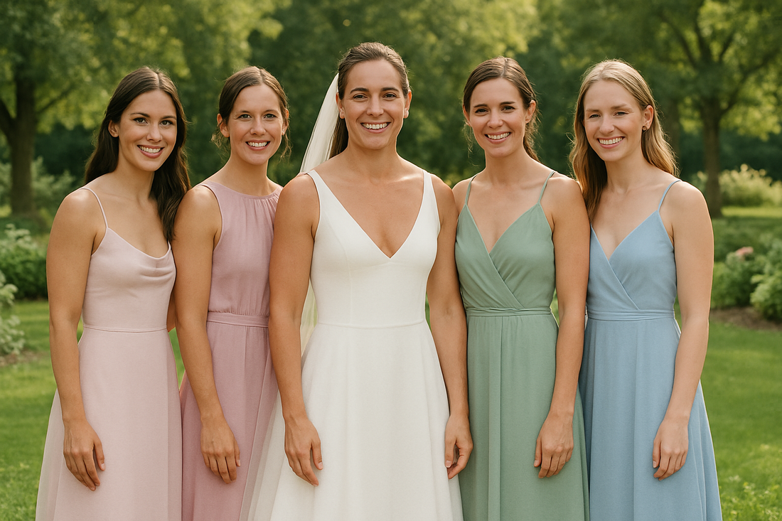 Bridal Party with athletic bride