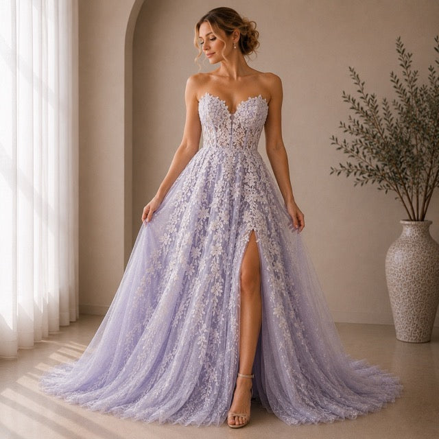 beautiful elegant dresses Evening / Prom Dresses A graceful flow at the hem and train adds movement Evening Dresses by OKSANA MUKHA