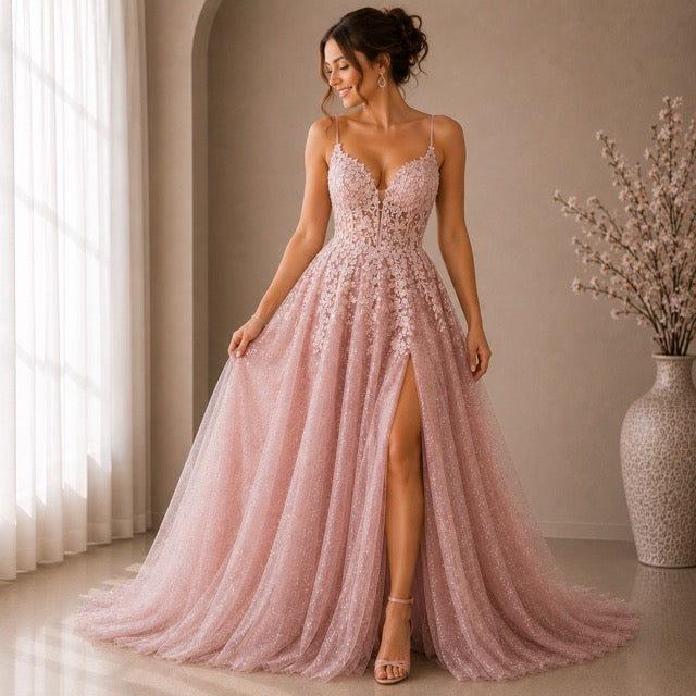 cute formal dresses for women Long and Short 2026 The classic silhouette features delicate spaghetti straps and a flattering V Formal Dresses for Women |