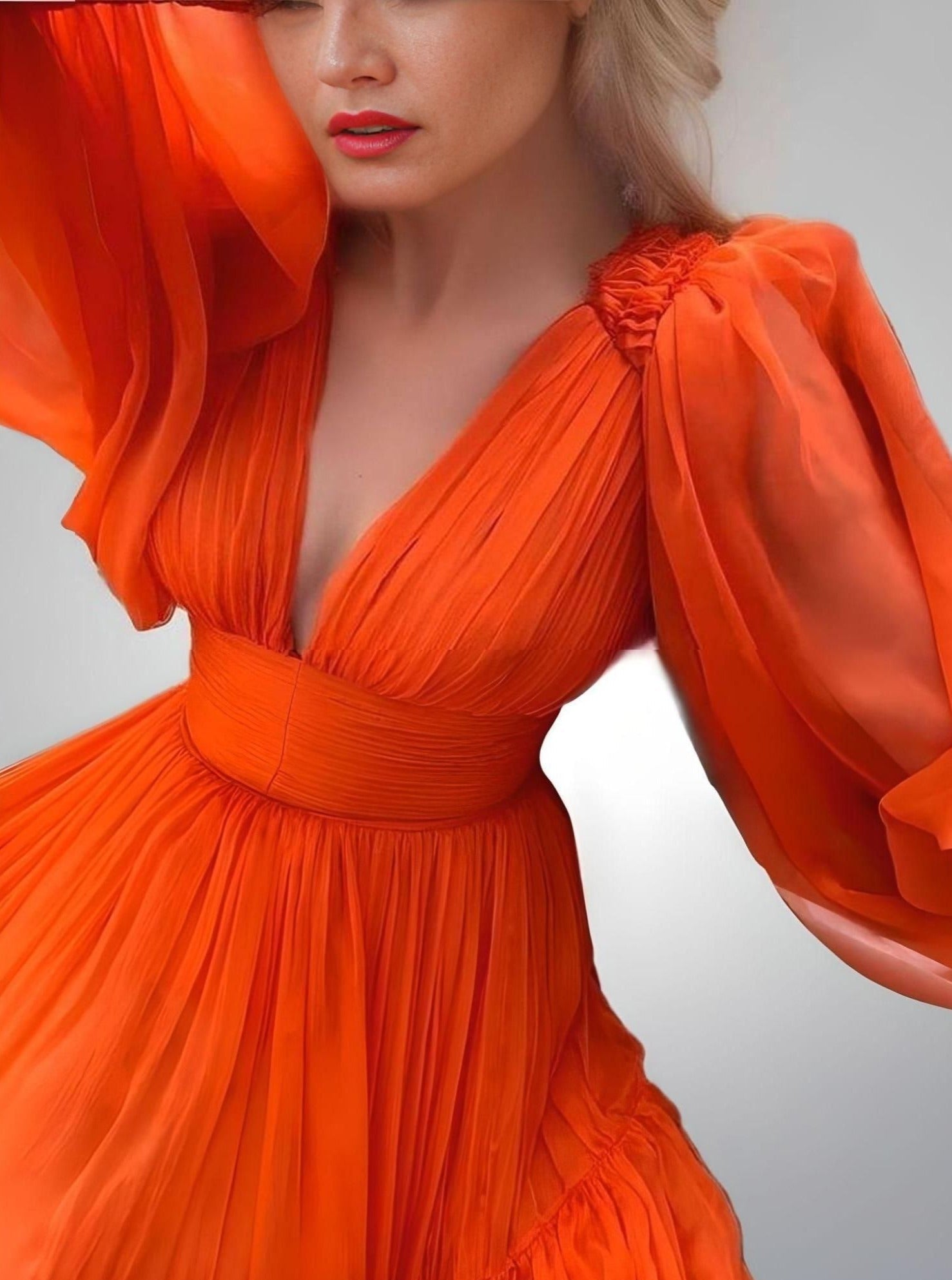 ARYA Formal Couture Dress - Orange / Custom Size ARYA Formal Couture Dress - Orange / Custom Size