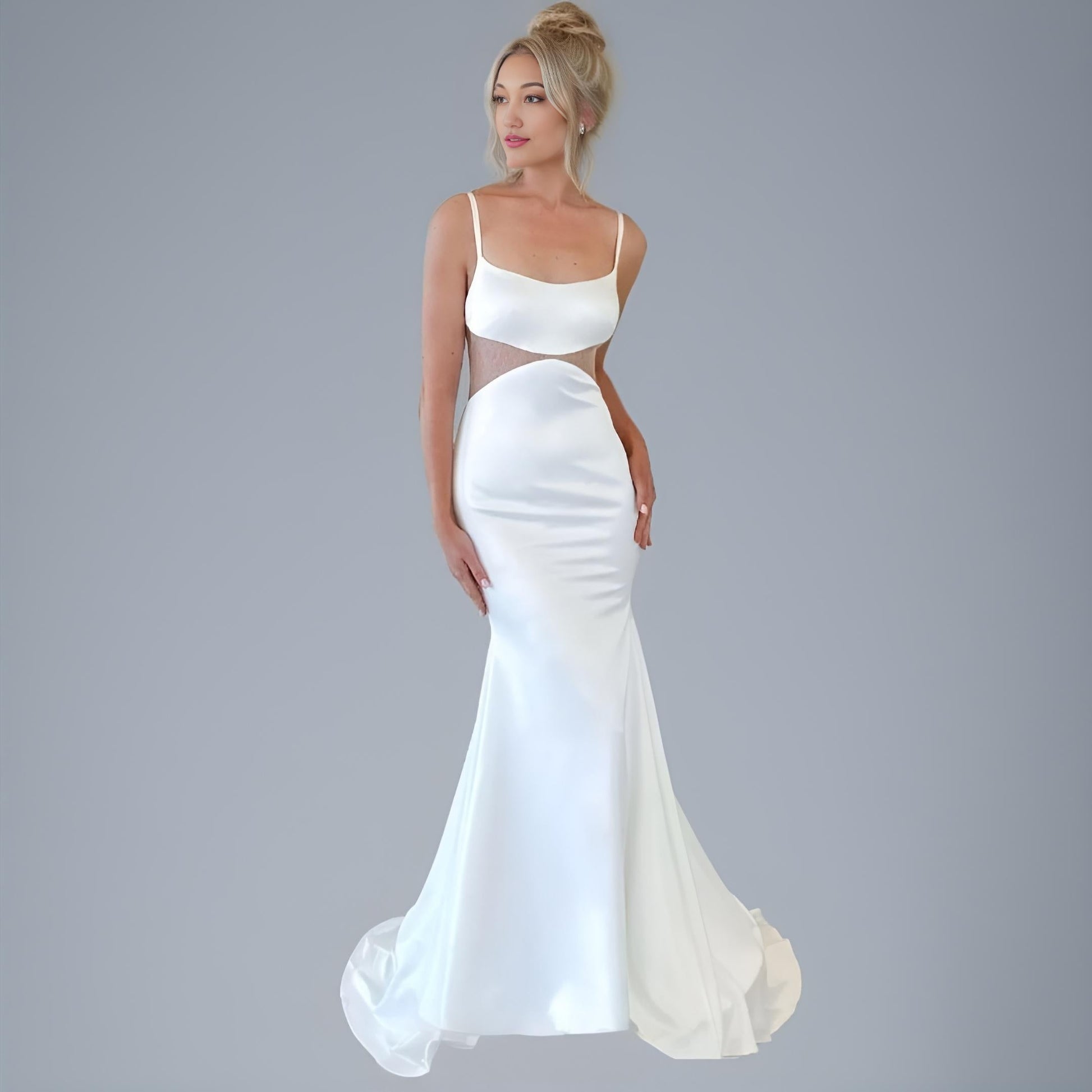 AZURA Wedding Dress | Satin Mermaid Gown with Sexy Side Opening Lula Bridal AZURA Wedding Dress | Satin Mermaid Gown with Sexy Side Opening Lula Bridal