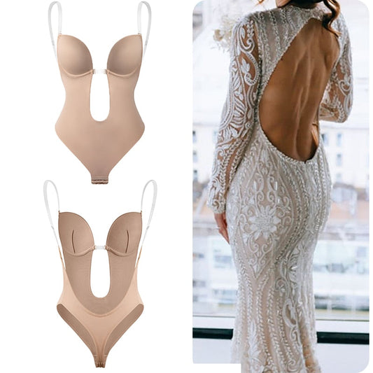 Backless Underwear Bodysuit with Bust Support