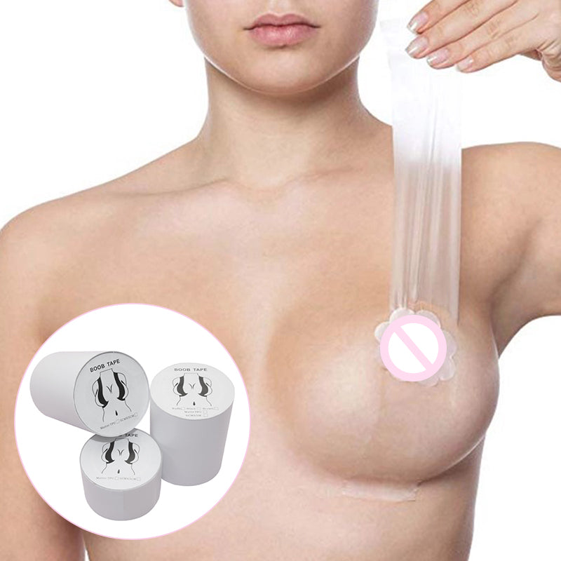 Boob Tape, Breast Lift Tape and Nipple Covers, Push up Tape and Breast  Pasties Strapless Bra Tape Chest Invisible Gaffer Tape Duct Tape Backless  Bra