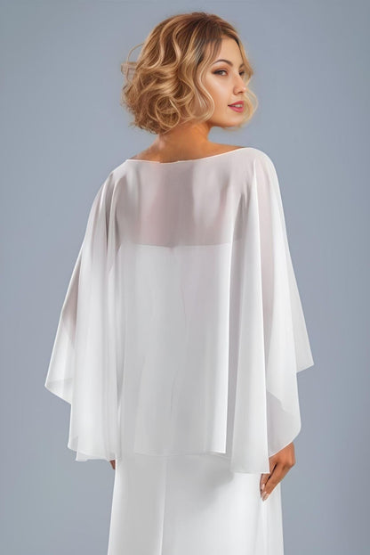 Bridal Asymmetrical Chiffon Cape