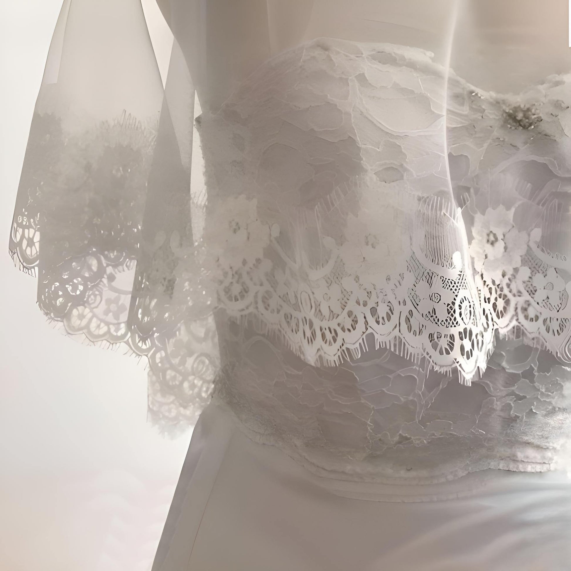 Bridal Cover Up Bolero with Lace Trim - Jacket