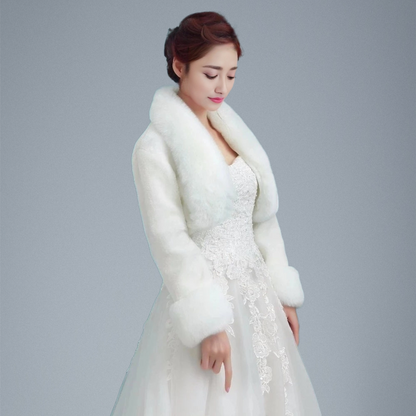 Bridal Fur Jacket | Elegant Long Sleeve Warmth Lula Bridal Bridal Fur Jacket | Elegant Long Sleeve Warmth Lula Bridal
