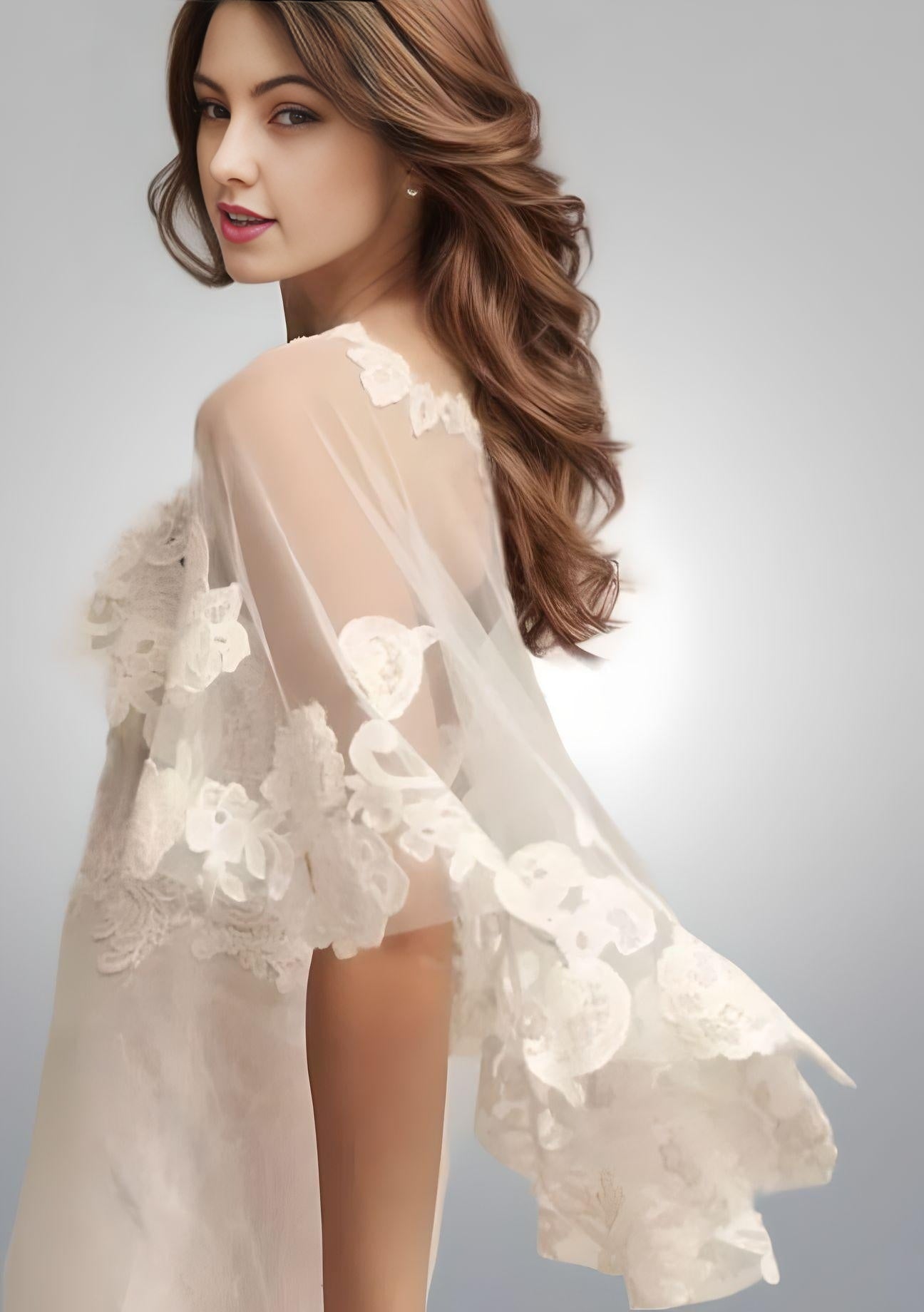 Wedding lace outlet cape